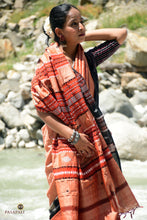 Load image into Gallery viewer, Vanadhara light brown Kotpad saree Tussar Cotton Silk full view, natural dye, tribal motifs, Pasapali
