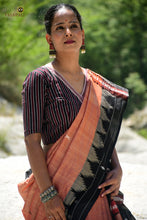 Load image into Gallery viewer, Vanadhara Kotpad saree pallu detail — fish, tortoise, temple tribal motifs, natural dye, Pasapali
