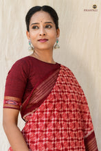 Load image into Gallery viewer, Vasumati authentic Sambalpuri handloom saree by Pasapali — draped view showing full ikat phula lata weave
