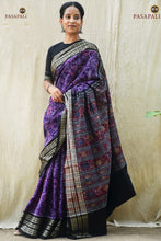 Load image into Gallery viewer, Vasundhara Sambalpuri handloom cotton saree, hero view — woven by Bhulia weavers, Odisha. Pasapali collection.
